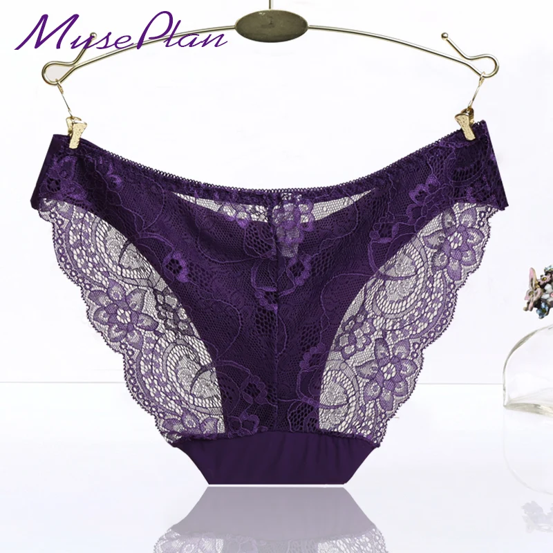 3 pieces a lot!Hot sale! sexy lace panties seamless cotton breathable Hollow briefs Plus Size girl underwear