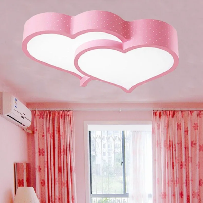 Мультфильм в форме сердца светодиодный потолочный светильник романтическая спальня фонари свадебный номер лампы Кабинет светильники потолочные в детскую комнату 110-240 V