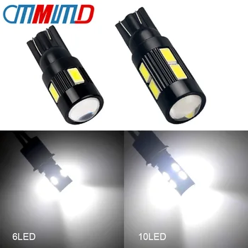

2Pcs 168 194 W5W LED Bulb 5630 6/10SMD Canbus Light Bulb No Error Light Parking Clearance Side Turn Signal Light White
