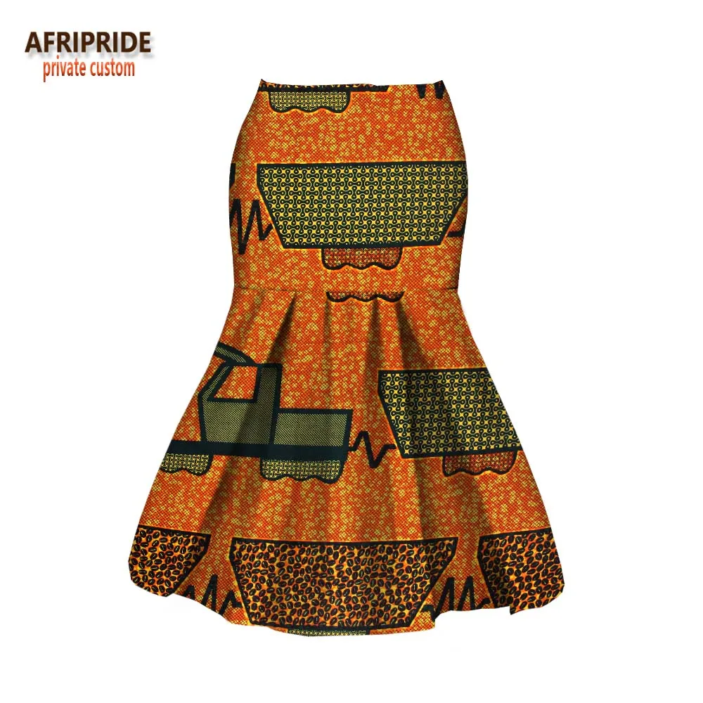 Африканская летняя Юбка-миди для женщин AFRIPRIDE настроенная натуральная Талия до середины икры Длина Русалка Женская хлопковая юбка A1827004
