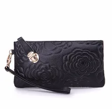 2016 echtem Leder Frauen Handtaschen Blumen Umschlag Abendgesellschaft Handtaschen Damen Kleine Schulter Kosmetikerin