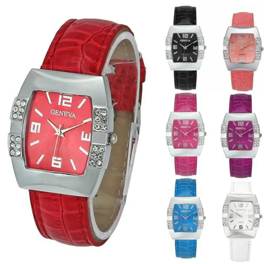 

Geneva Women Crystal Quartz Analog Wrist Watch Watches fashion women watches ladies wristwatch designer relogio feminino Top