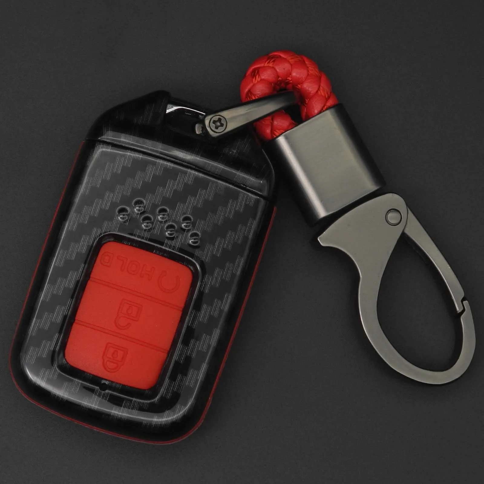 

jingyuqin 3 Buttons Fashion Carbon Car Key Cover Case For Honda Civic Crv Crad V Accord Pilot 2015 2016 2017