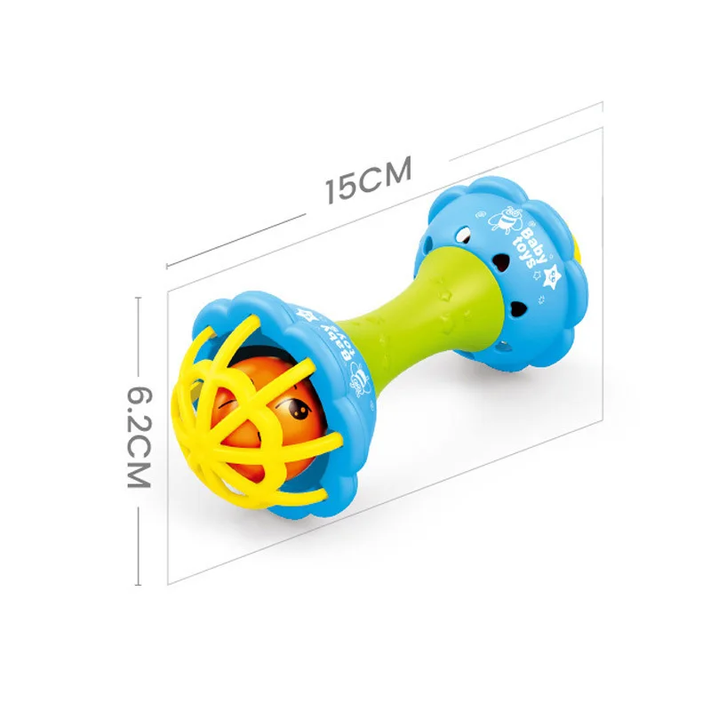 Baby Rattles Soft Rubber Dumbbell Ball Ring Pacify Tooth Rubber Ring Early Teach Wisdom Hand Grab Ball Infant Baby Toys