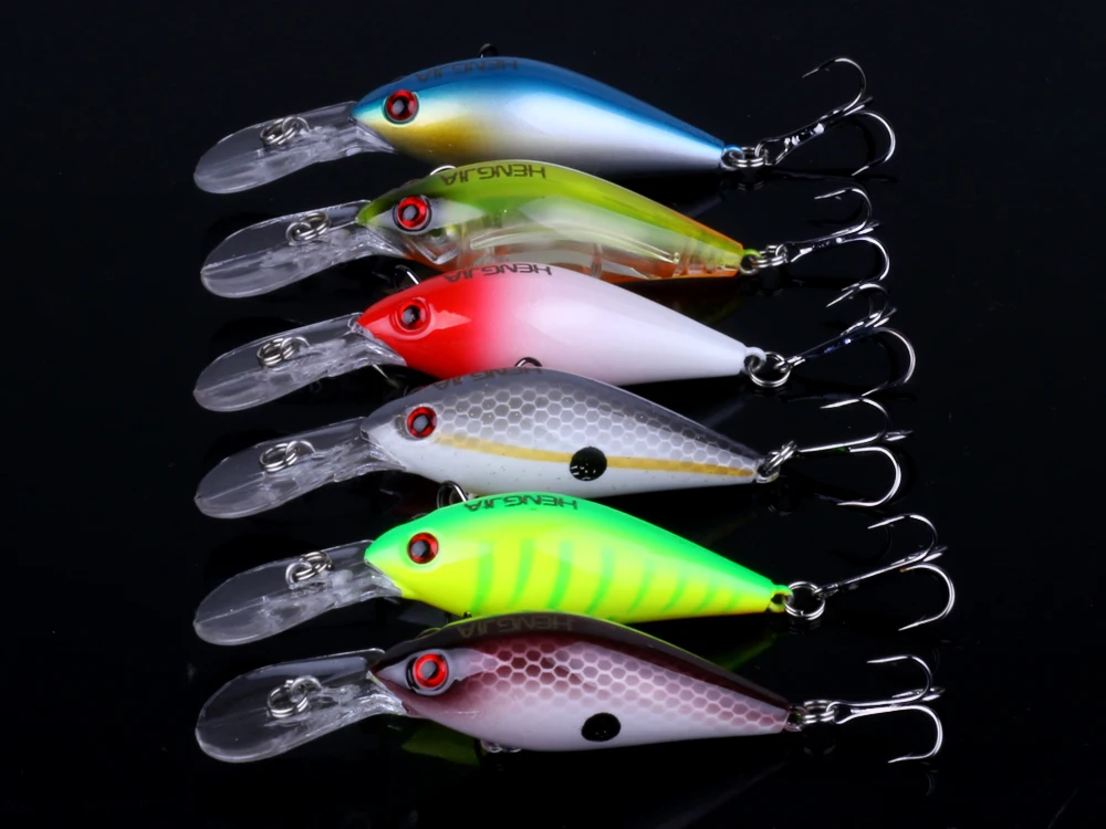 

HENGJIA 1pc Crank bait Fishing lure 75mm 8g Artificial Hard Bait floating Wobblers Carp Fishing Tackle