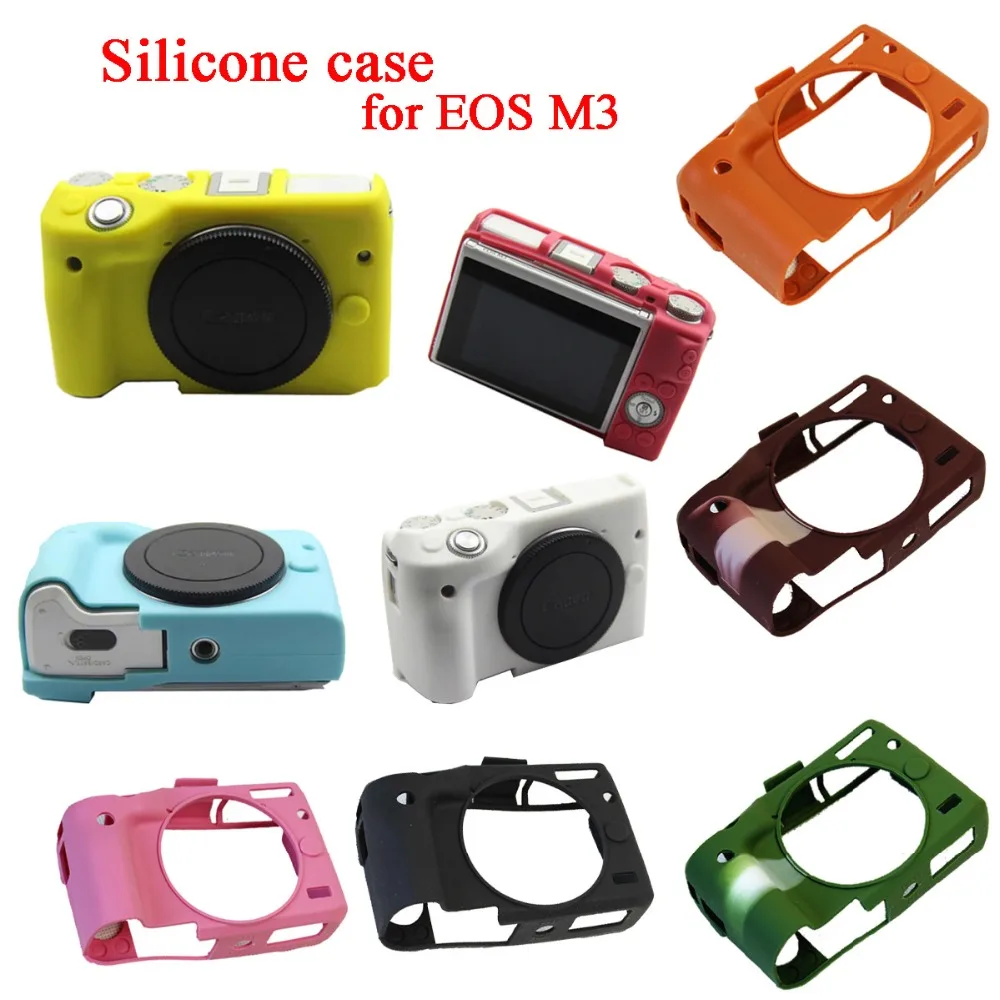 

11 PCS/lot Nice Soft Silicone Rubber Camera Body Cover Case Skin Camera case bag for Canon EOS M3 EOSM3 Leather Case Bag