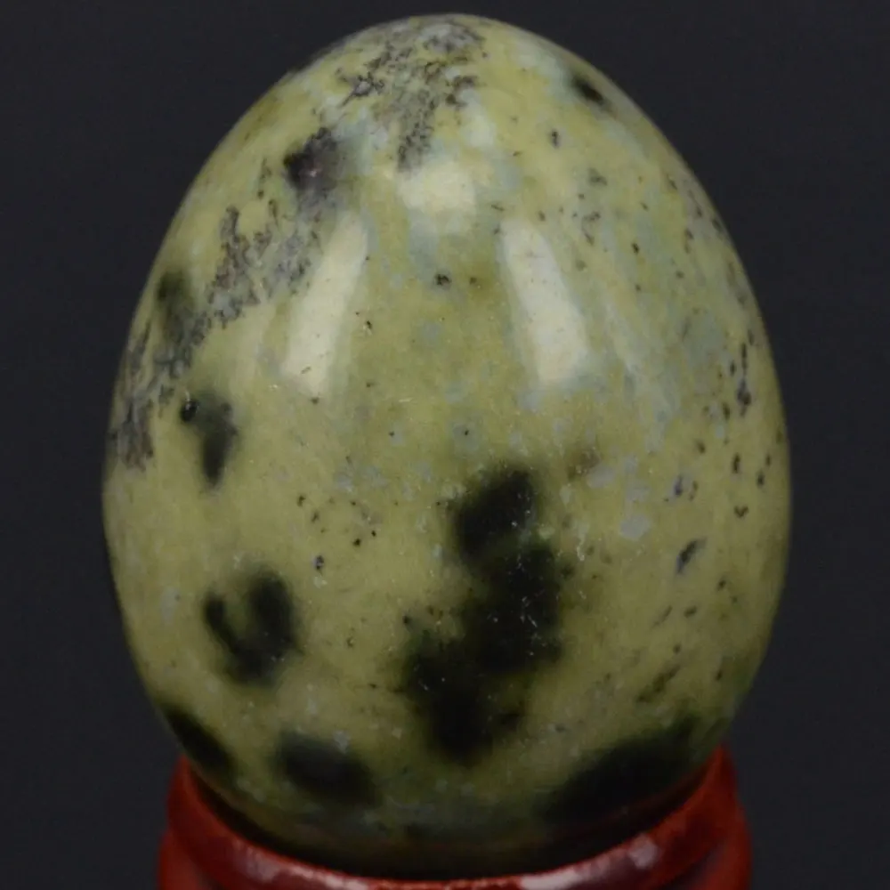 

Natural Yellow Blue Spot Jasper Sphere Egg Chakra Crystal Reiki Healing Carved Decorative Crafts W/Stand, Minerals