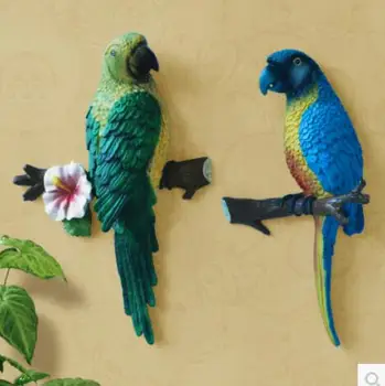

art resin stereo parrot wall act role ofing creative home sitting room TV setting wall hang decorations hanging wall