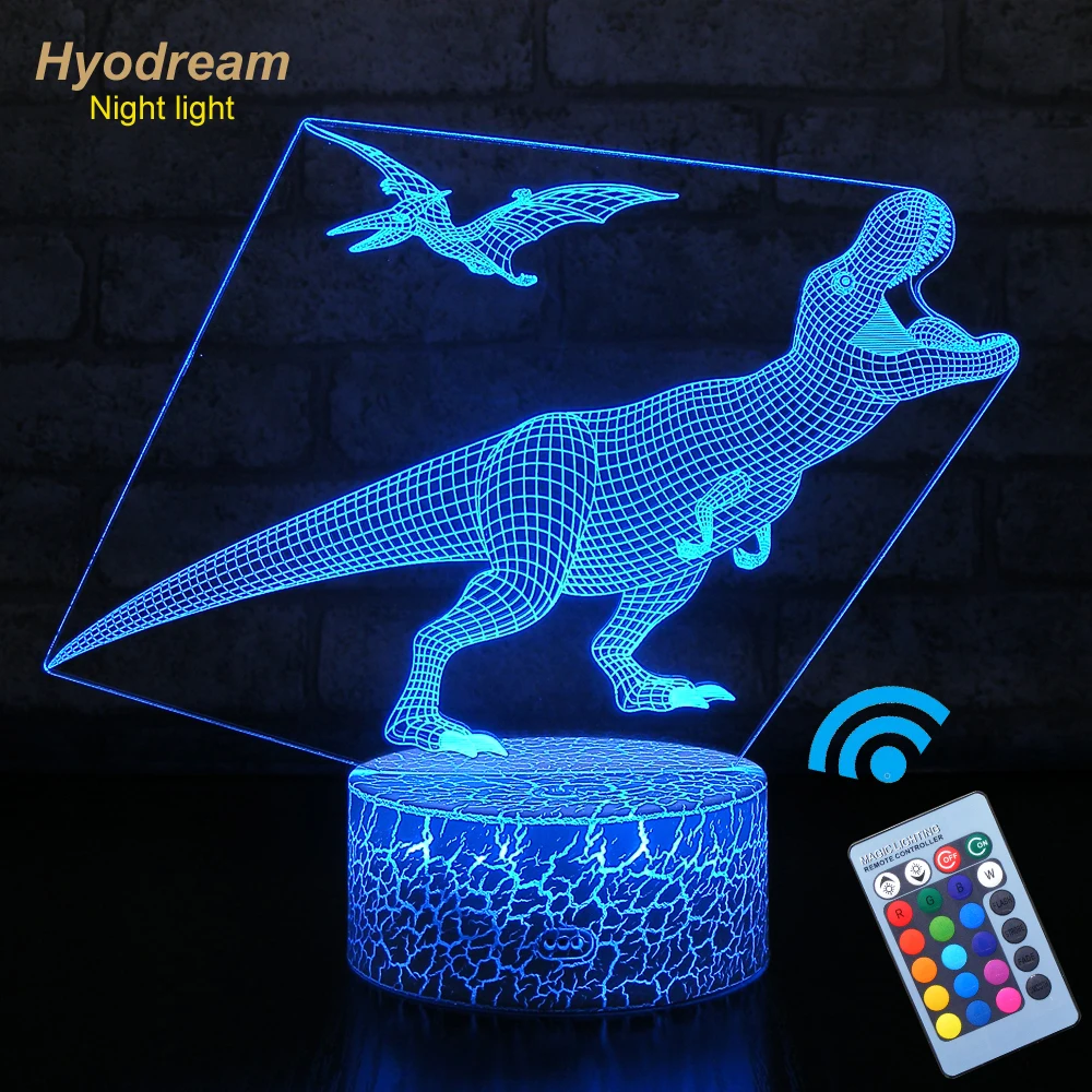 

Hyodream Dinosaur Lamp,Dinosaur Night Light Kids Night Light,16 Colors with Remote 3D Optical Illusion Kids Lamp as a Pefect Gif
