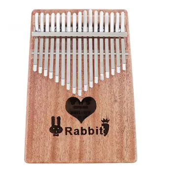 

17 Key Kalimba Solid Mahogany Thumb Piano with Heart Sound Hole Mbira Natural Mini Musical Keyboard Instrument