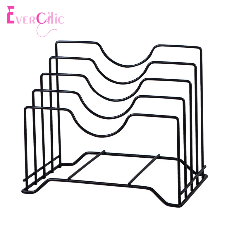Kitchen Shelf Pan Rack Cutting Board Holder Storage Pot Lid Organizer Stands Tapas Cover Stand Stainless Steel Dish Kitchen Rack