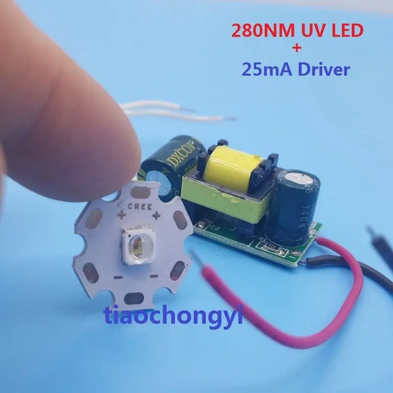 

280nm UV purple led diodes,low wavelength Ultra Violet UV LED's with Driver