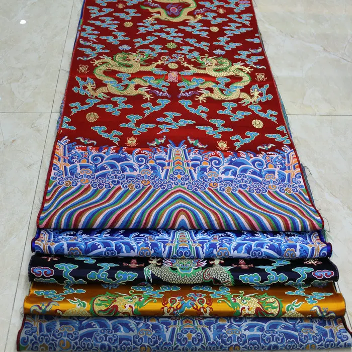 

Dragon Jacquard Brocade Woven Fabric The Dragon Robe Jacket Costume Cheongsam Dress Gowns Mongolia Decorative Cloth