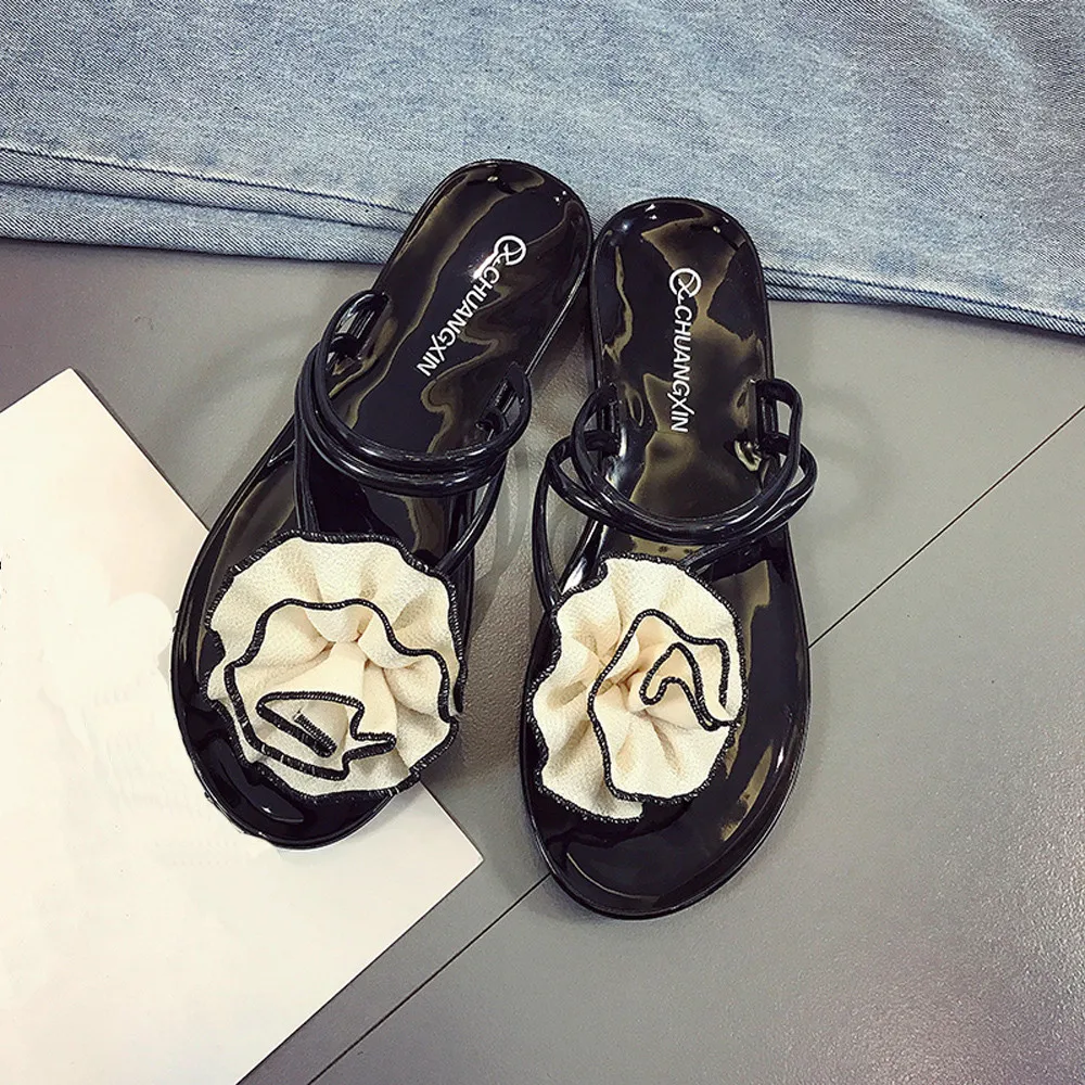 

Summer Flower Flat Sandals Slippers Casual Fashion Female Beach Indoor Outdoor Flip flops Women Slippers