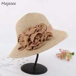 Женские летние соломенные шляпы в Корейском стиле, женские мягкие Аксессуары для отдыха высокого качества