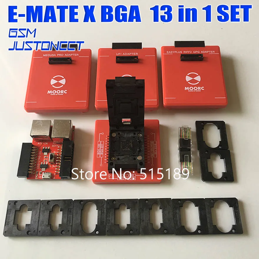 MOORC Emmc коробка E-MATE X E MATE PRO box памяти на носителе EMMC BGA 13 в 1 поддержка 100 136 168 153 169 162 186 221 529 254