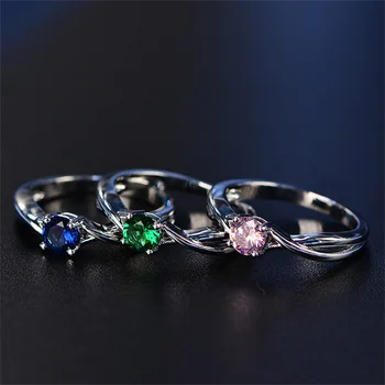 

Ivy-Spring New Rattan Type Hollow Ring Multicolor Rhinestone Finger Jewelry Fashion Wedding Ring Ornament