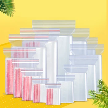 

100 Transparent Zipper Bags Reusable High Quality Jewellery/food Storage Bag Dustproof Plastic Bag Hotel Kitchen Zipper Bag