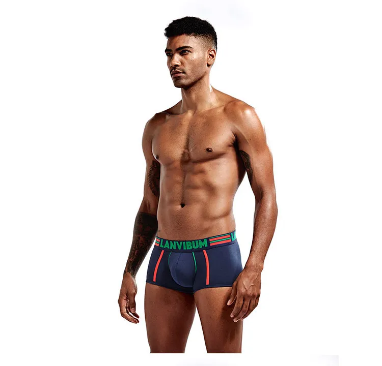 Men Breathable Boxers Soft Cotton Boxers Underwear Men Underpant U Convex Pouch  Men's Underwear Shorts Slips Cueca sexy guy underwear