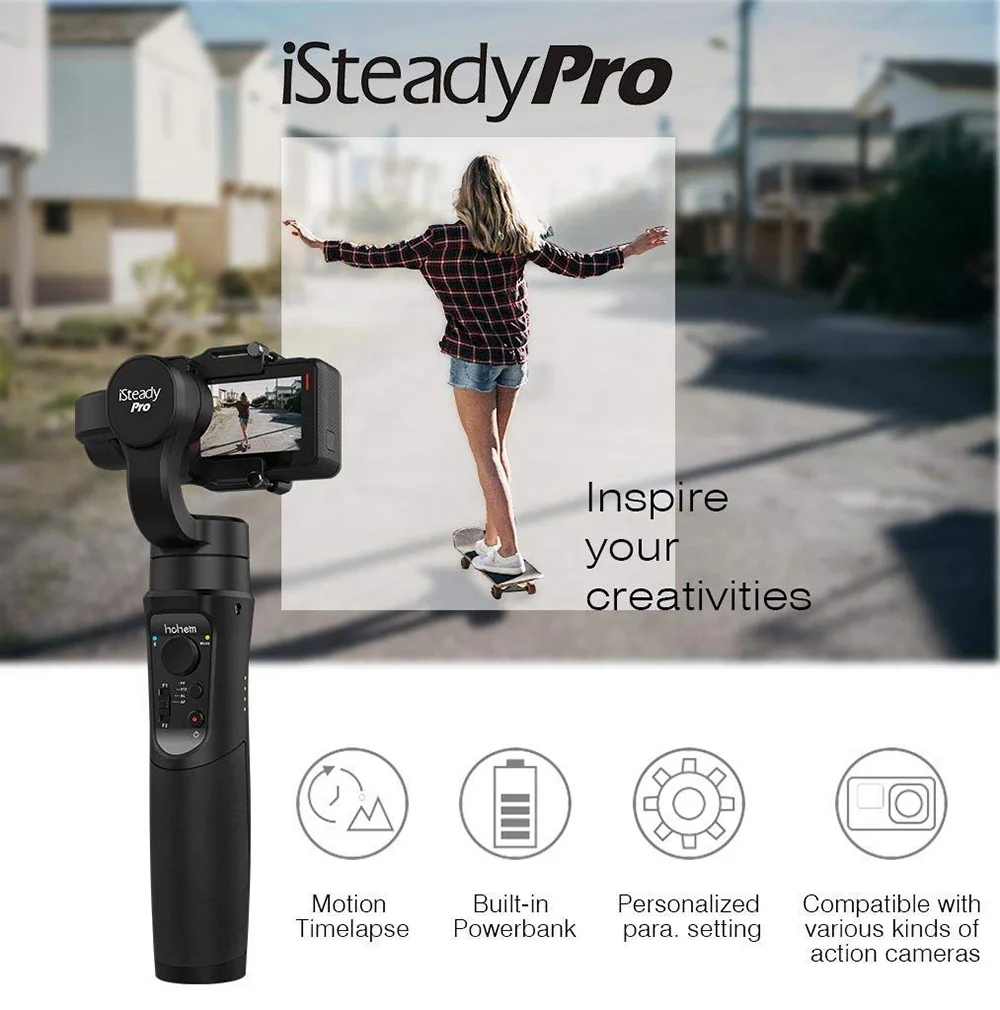 Hohem iSteady Pro 3-осевой ручной шарнирный стабилизатор для камеры GoPro для спортивной камеры экшн Камера