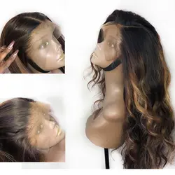 SimBeauty/360 парик с фронтальной шнуровкой, предварительно сорванные бразильские волосы Remy, парики с волосами младенца для женщин, волнистые