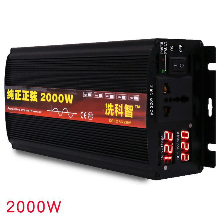 Инвертор 12 v 220 v 2000/3000/4000 w Напряжение трансформатор с немодулированным синусоидальным сигналом Мощность инвертор Dc12v к переменному току 220 v преобразователь+ 2 светодиодные Дисплей