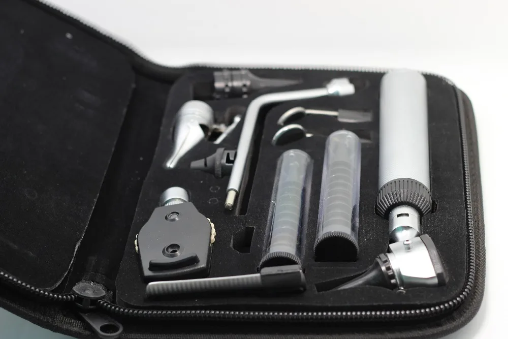 

NEWWAVE ENT kit set leather case ophthalmoscope diagnostic set otorhinolaryngologists, otolaryngologists, ENT doctors vaginoscop
