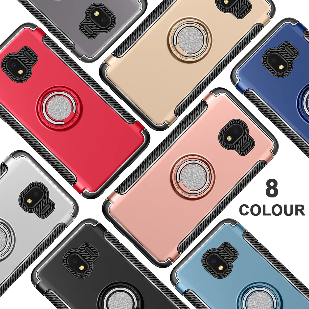 

For Samsung J4 J6 2018 Phone case Shockproof Hybrid Armor TPU+PC Back Cover For J2 J5 J7 prime J3 2016 Metal Ring Rugged Cases