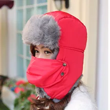 Зимние теплые Trooper Hat Велоспорт Лыжный Спорт Шапки Советской Армии Военная Униформа знак ушанка Авиатор Кепки с уха заслонки Маски для век