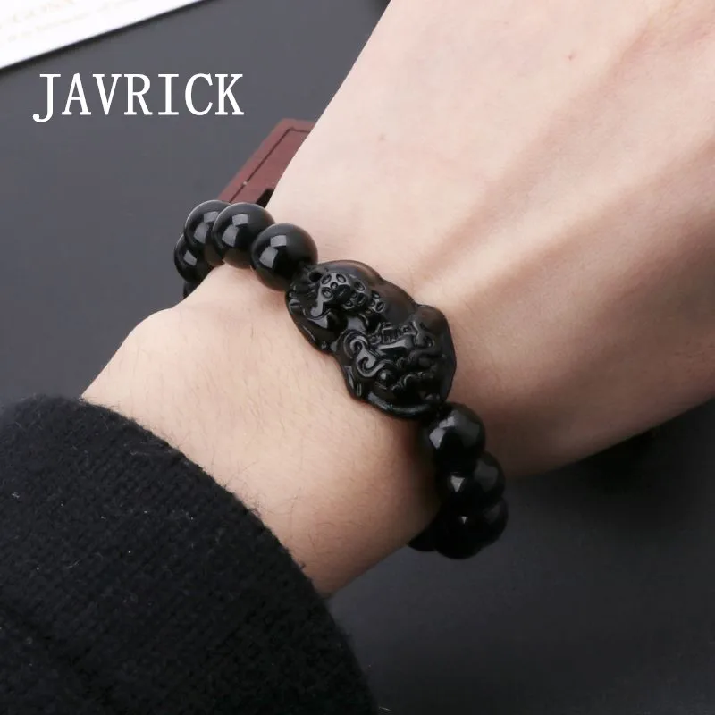

Obsidian Stone Wealth Bracelet Attract Wealth and Good Luck Pi Xiu Bracelet Gift Unisex