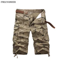Большие размеры 44, до колена, камуфляжные шорты Карго, новые мужские шорты в повседневном стиле, свободные мужские брюки в стиле милитари