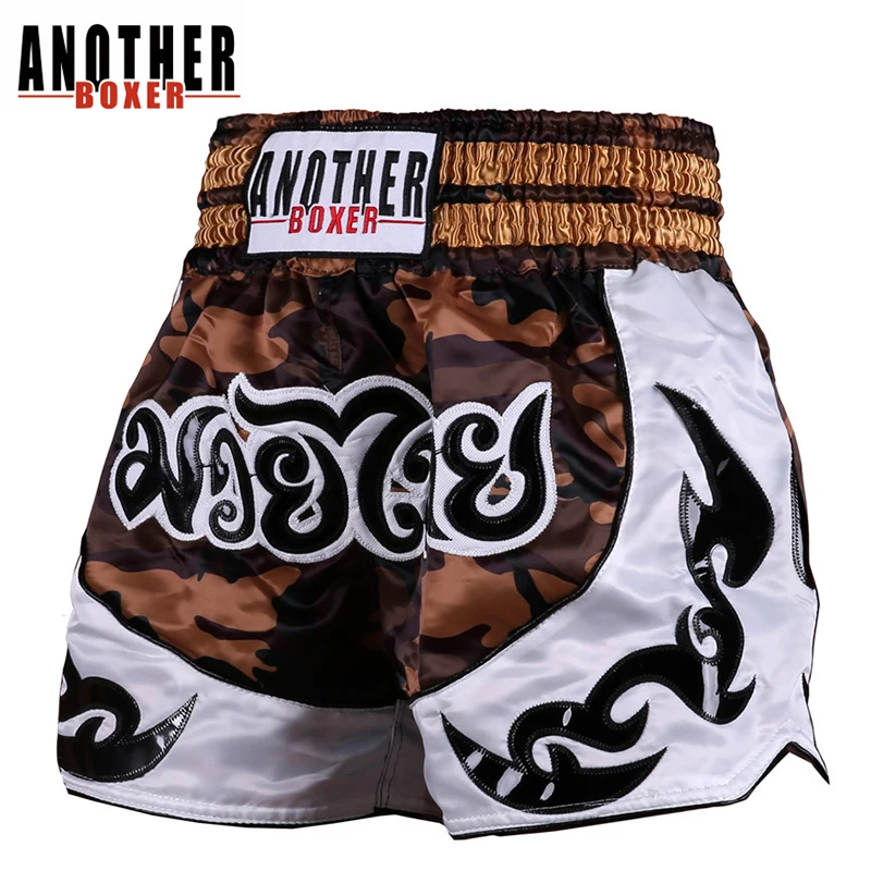 Comprar Pantalones de boxeo de los hombres de los niños pantalones cortos de MMA de impresión de lucha de agarre corto de boxeo pantalones de Muay thai pantalones cortos de camuflaje boxeo