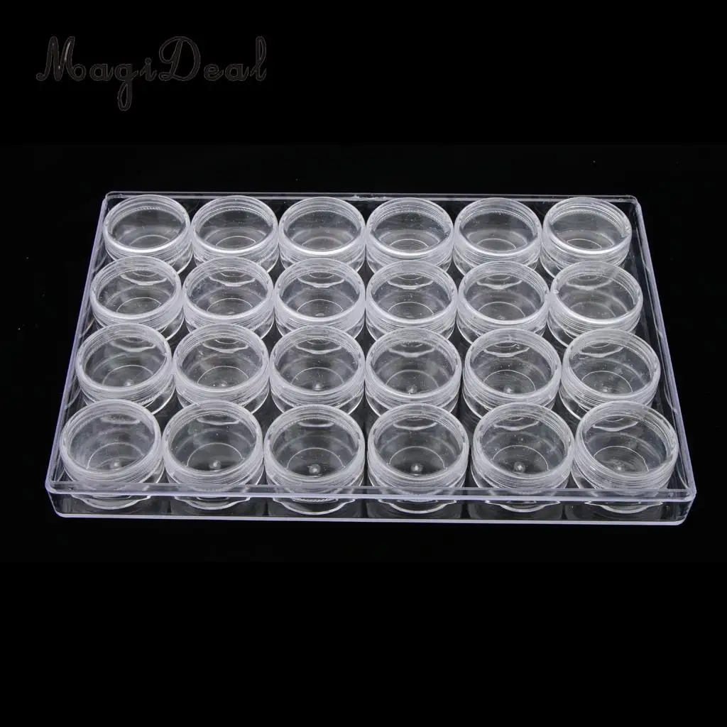 24 Pcs Clear Glass Refillable Cosmetic Jars Empty Face Cream Lip Balm Storage Container Pot Bottle With Screw Lids- 10ML