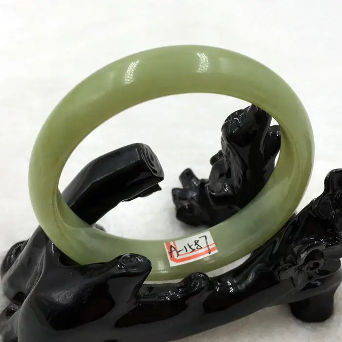 

A-1587 Chinese Genuine Natural Green Nephrite Jade Gems Bracelet Bangle 54mm a 5.19