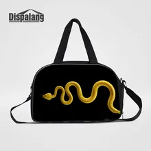 Dispalang, мужские дорожные сумки, ручная сумка для багажа, спортивная сумка с карманом для обуви, крутая черная сумка с принтом в виде животного, змеиная печать, вечерняя сумка
