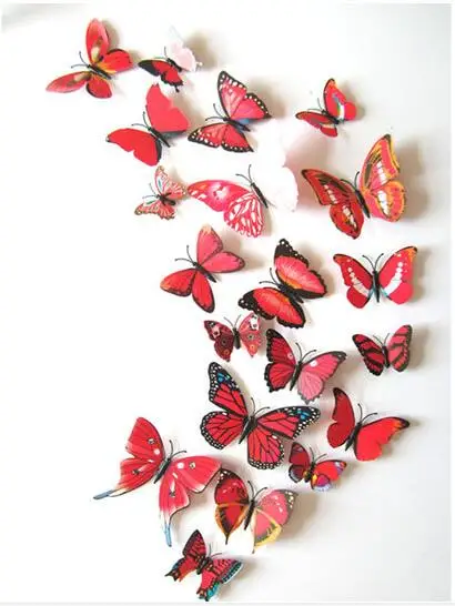12 Pcs/Lot PVC 3D Magnet Butterfly Wall Stickers Butterflies Decors for Wedding Party Home Kitchen Fridge Decoration 12 Pcs/Lot PVC 3D Magnet Butterfly Wall Stickers Butterflies Decors for Wedding Party Home Kitchen Fridge Decoration