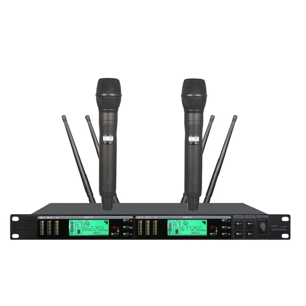 

Bolymic Dual Wireless Microphone Karaoke system True Diversity Stage Performance Vocal Karaoke Professional UR24D Digital UHF