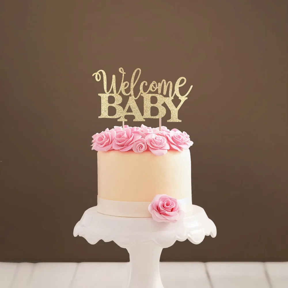 Welcome Baby Cake Topper, For Baby Shower Party Cake Topper ,Welcome Baby for Kids Birthday party Shower decor Supplies