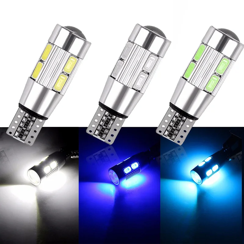 

2x Car T10 LED 194 W5W Canbus Light Bulb No Error Light Parking Clearance Side Turn Signal Light Red Ice Blue Purple Green White