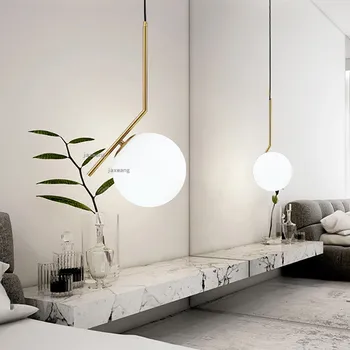 

Modern nordic Iron glass pendant lights hanging lamp living room pendant light pendant lamp LED decor bedroom hanging lights kkl