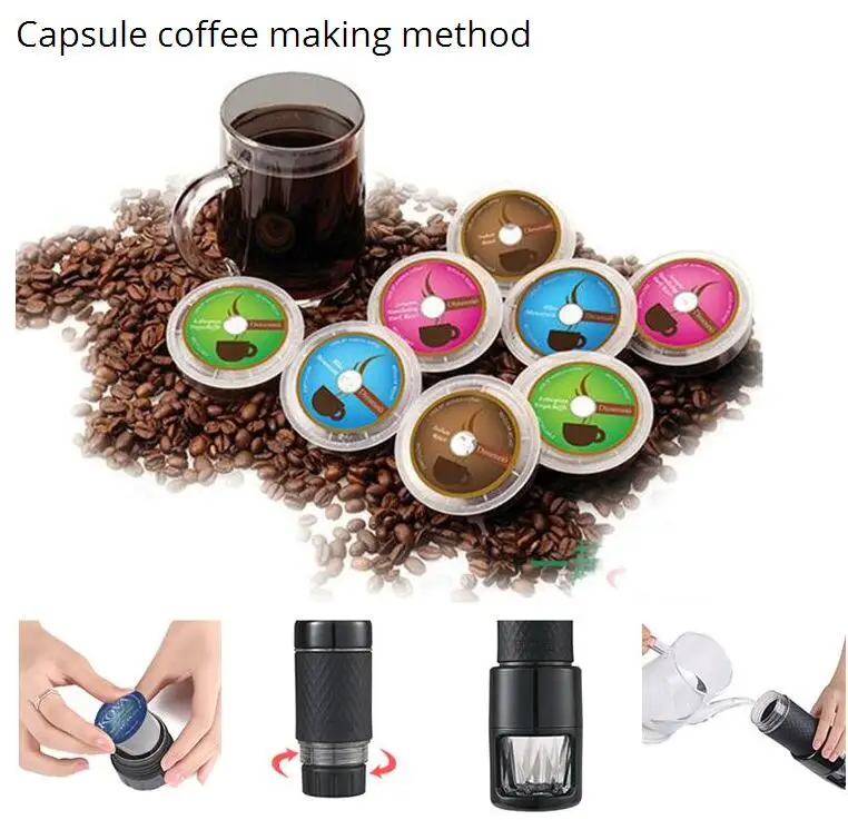 STARESSO портативная кофемашина Эспрессо машина ручного давления 15 бар кофе порошок и капсулы двойного назначения наружные продукты