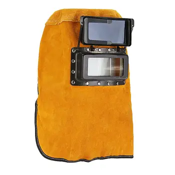 1PC Leather Hood Welding Helmet Mask Solar Filter Lens Welder Security Protection Comfortable Hood Helmet Inner adjustable comfortable leather protected lens glasses welding hood helmet mask overhead labor safely security clothes