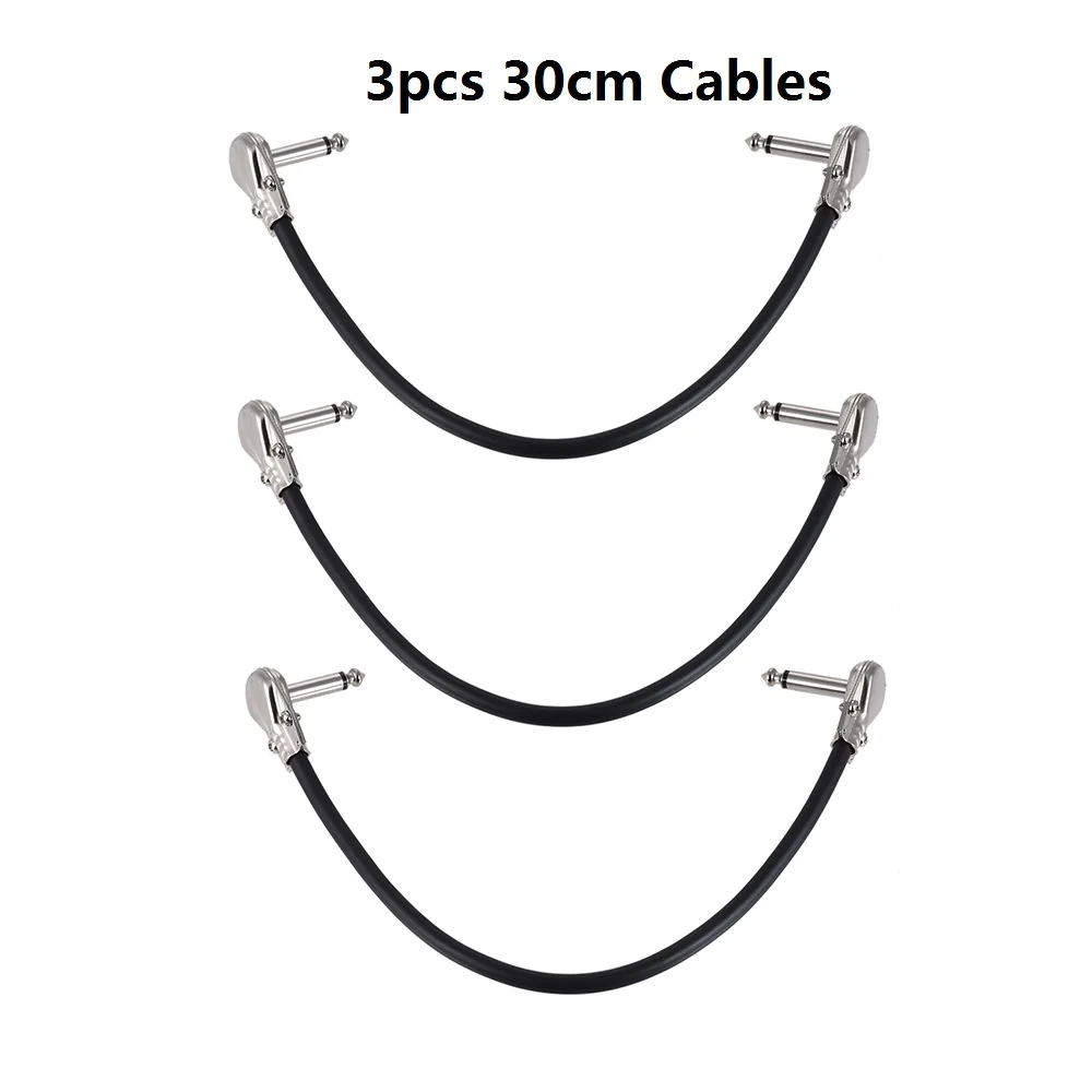 Ammoon 15 см/30 см гитарный кабель гитарная педаль эффектов инструмент патч-кабель 1/" Серебряный Прямоугольный штекер 3-Pack/6-Pack - Цвет: 3psc 30cm
