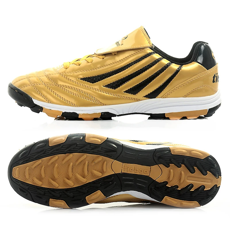 Золотой TIEBAO Профессиональные Футбольные Бутсы TF Turf Резиновые Подошвы Athletic Обучение Кроссовки Мужчины Футбольные Бутсы Размер 38-44 Futbol Chuteiras - Цвет: Золотой