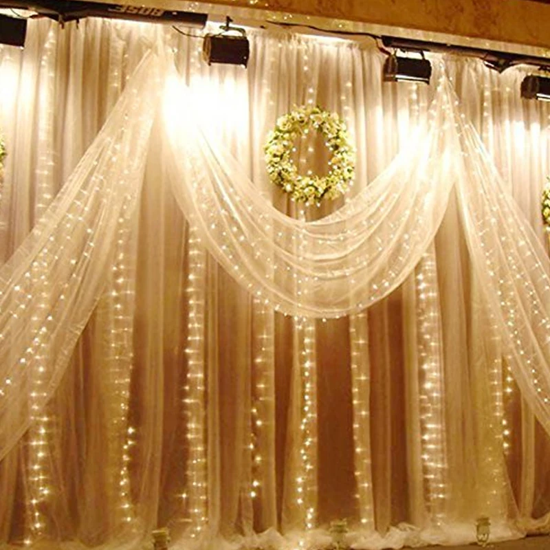 

4.5M*3M Curtain LED String Light Fairy Icicle LED Christmas Garland Wedding Party Patio Window Outdoor String Light Decoration