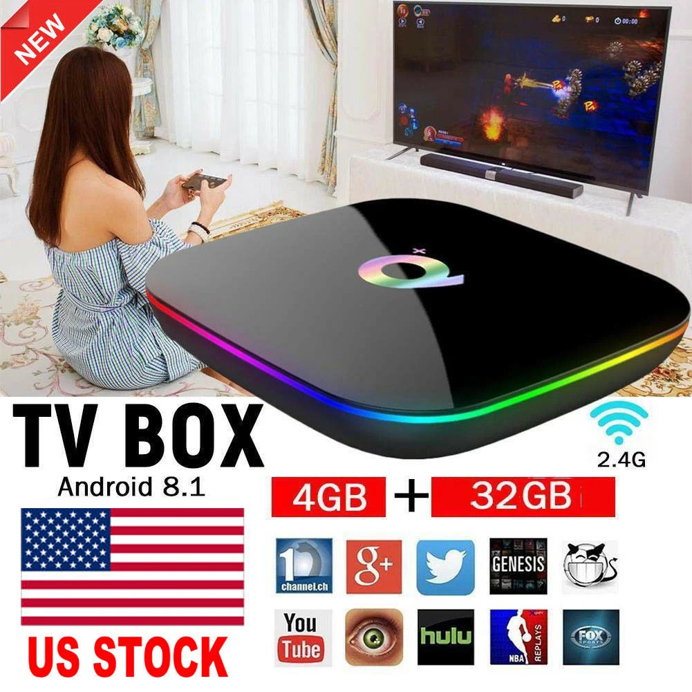 Новейший Android 9,0 Smart tv BOX 4 Гб+ 64 Гб Q Plus H6 Wifi Четырехъядерный 4 K HD youtube медиа-проигрыватель Google H.265