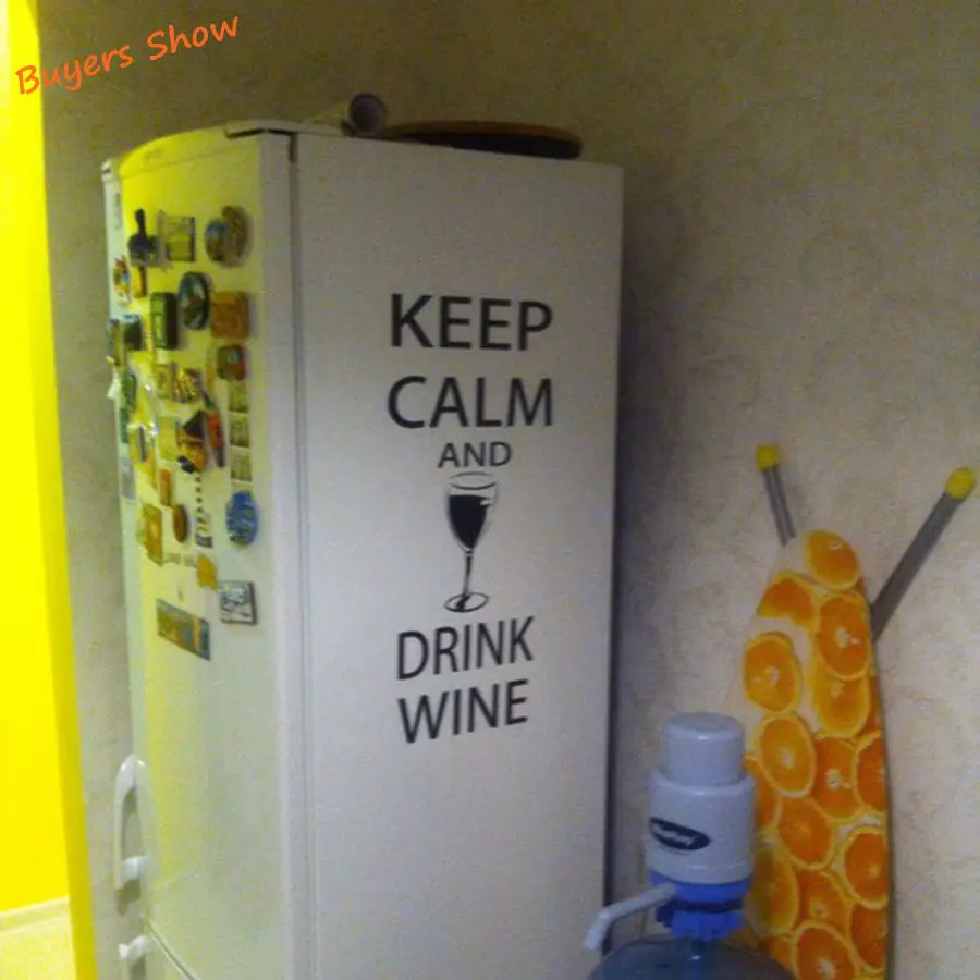 Wine Wall Decals Bar Wall Sticker-Keep Calm and Drink Wine-Funny Bar pub Art Decor
