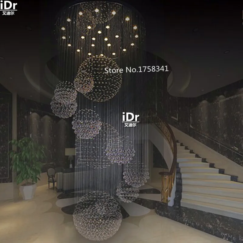 New Modern Hotel Lobby Crystal Chandelier Staircase New Modern Hotel Lobby Crystal Chandelier Staircase Dia90xh300cm Contemporary Lighting Rd 02 In Chandeliers From Lights