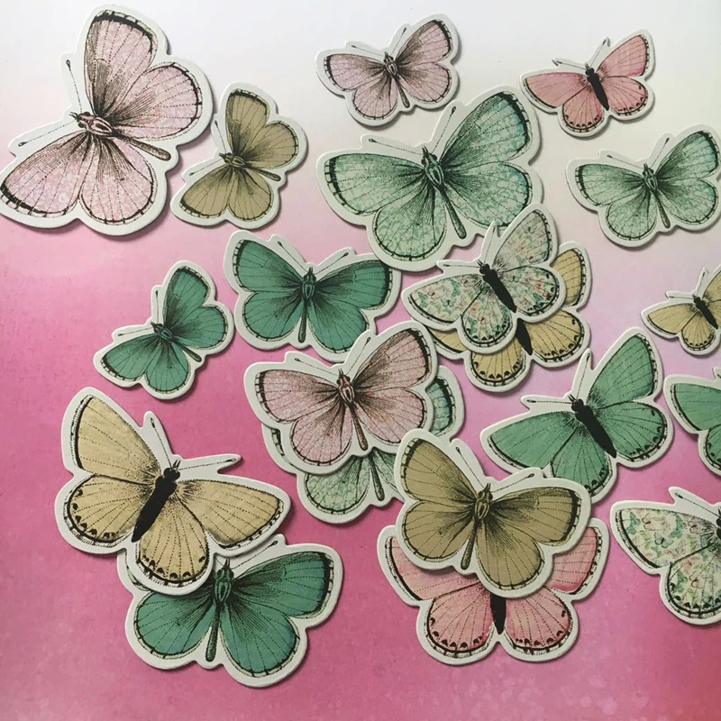 

20pcs Colorful Butterfly Cardstock Die Cut for Scrapbooking Happy Planner/Card Making/Journaling Project Craft