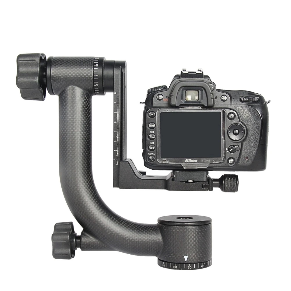 YELANGU A19 Carbon Fiber 360 Degree Panoramic Gimbal Tripod Head with Standard 1/4'' Quick